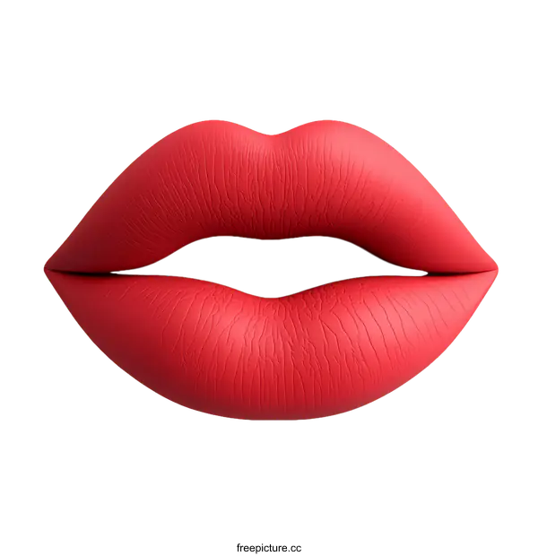 [Transparent Background PNG]Beautiful Red Lips Illustration