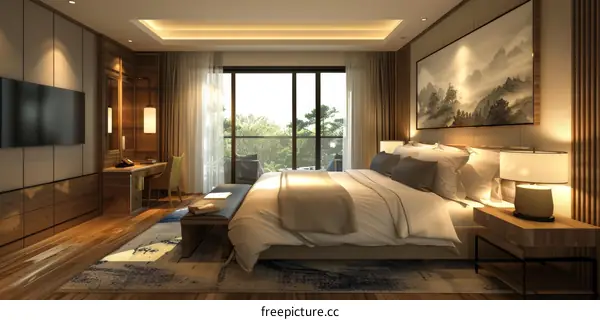 Modern Luxurious Hotel Bedroom Interior Design