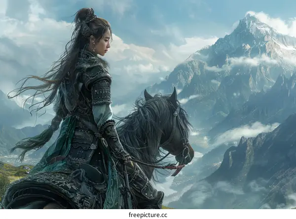 Warrior Woman on Horseback in Ancient China