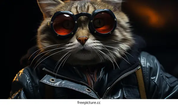 A cat wearing steampunk goggles