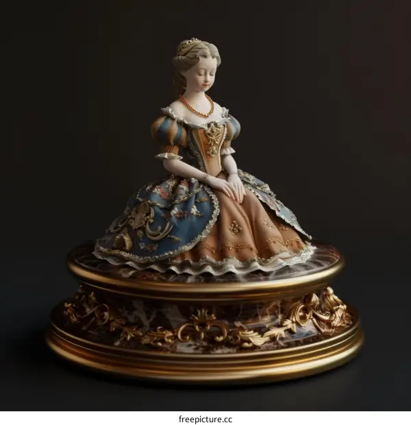 Elegant Porcelain Figurine of a Woman in a Royal Dress