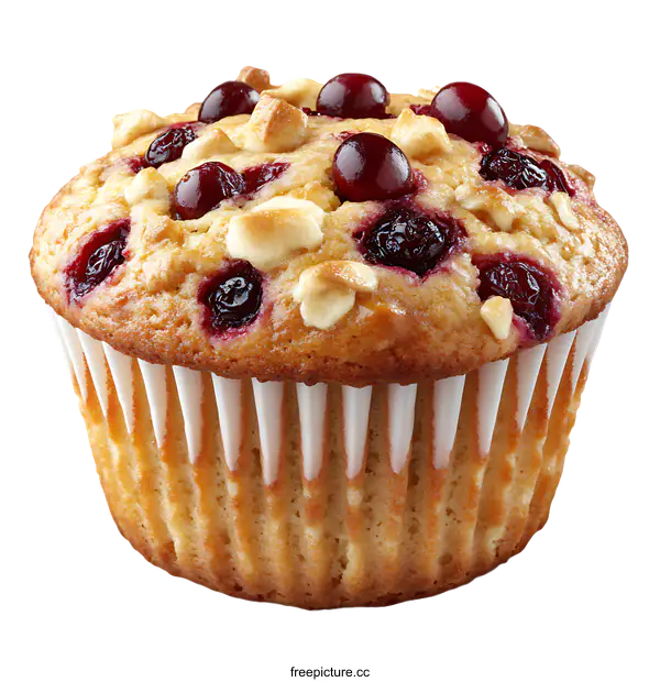 [Transparent Background PNG]Delicious Cranberry White Chocolate Muffin