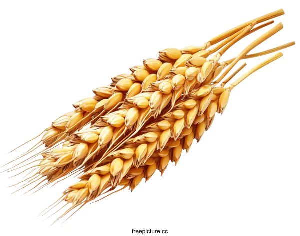 [Transparent Background PNG]Golden Wheat Ears Close-up Illustration