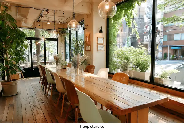 Rustic Wooden Dining Area with Panoramic Views