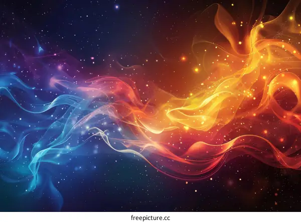 Blue and orange abstract digital art