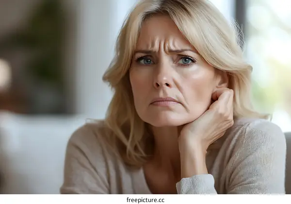 Thoughtful Caucasian Woman Portrait
