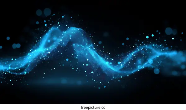 Abstract Blue Digital Wave Illustration