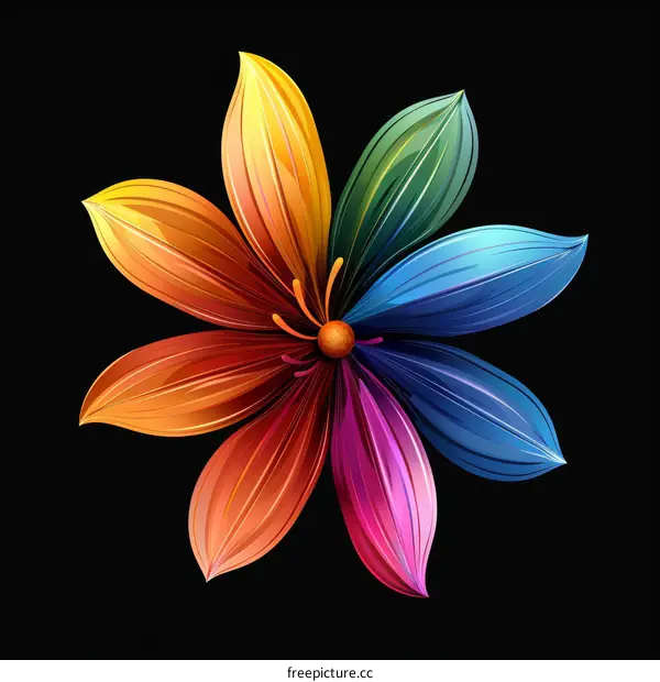 A Multicolor Flower with Six Petals