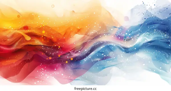 Abstract Colorful Liquid Flow Art
