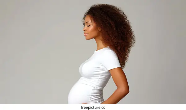 Pregnant Woman Profile Portrait