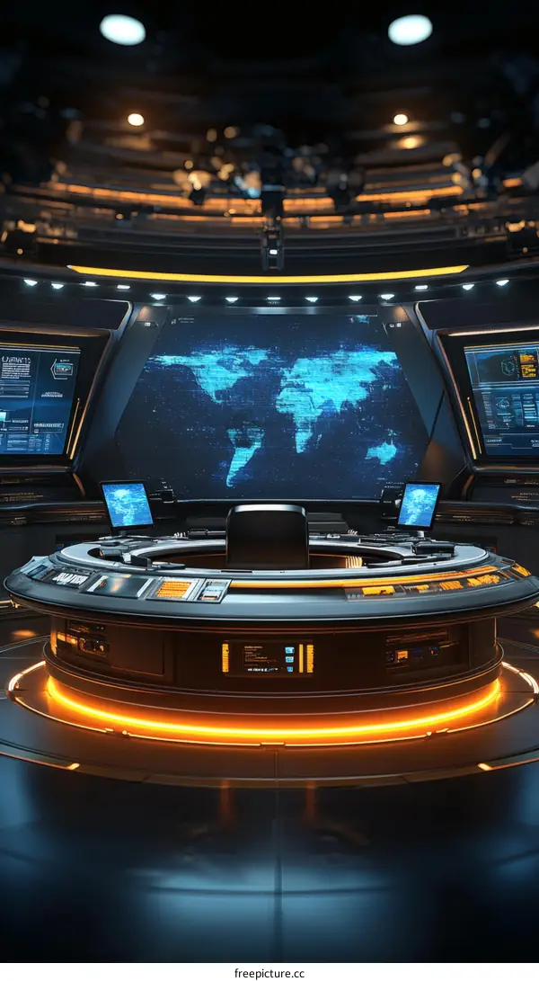 Futuristic Control Room Illustration