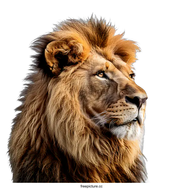 [Transparent Background PNG]Portrait of a Majestic Lion