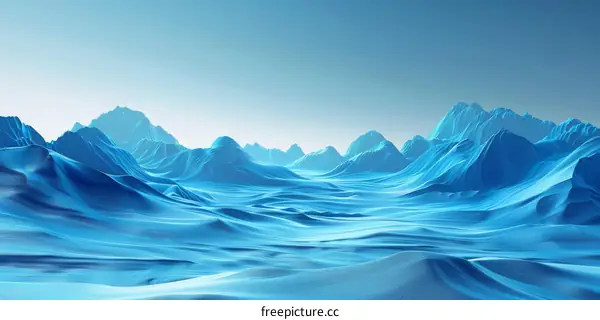 Snowy Mountains in Icy Desert