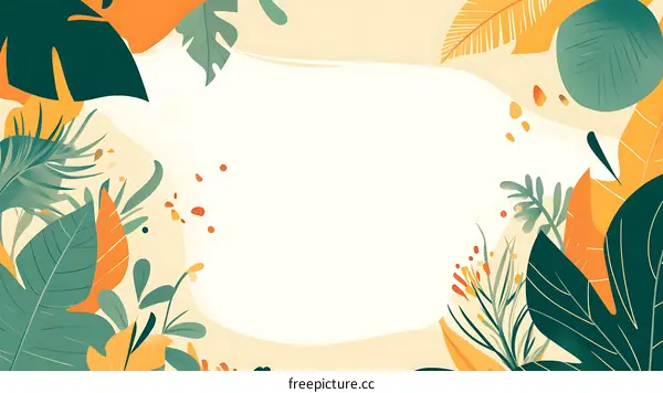 Tropical Leaves Illustration Background
