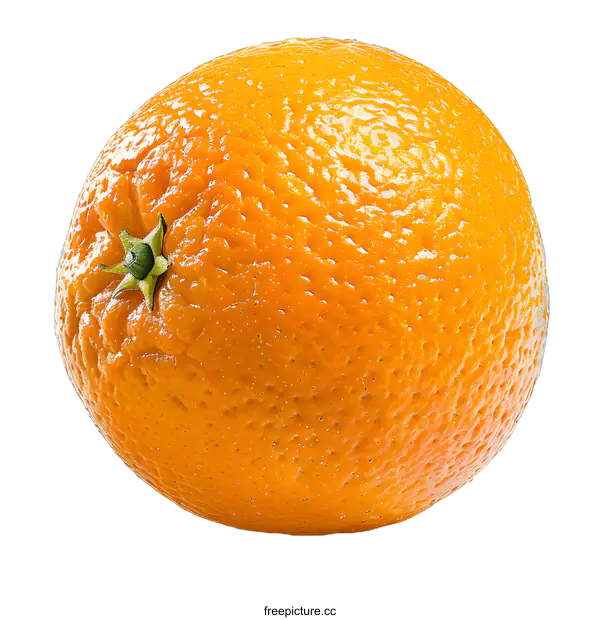 [Transparent Background PNG]Single orange fruit isolated on white background