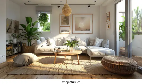 Bright and Airy Living Room Design With Natural Elements