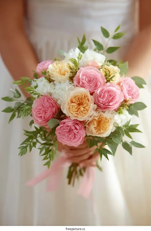 Beautiful Wedding Bouquet Held by a Bride