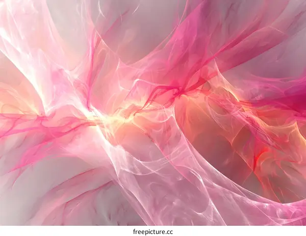 Pink and white abstract fractal image with a painterly quality