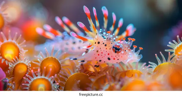 Underwater world of a tiny colorful sea dragon