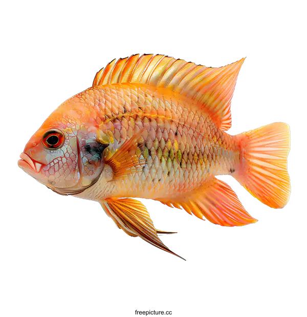 [Transparent Background PNG]A red fish with yellow fins