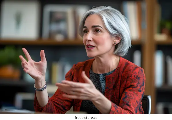 Confident Businesswoman Speaking to a Group