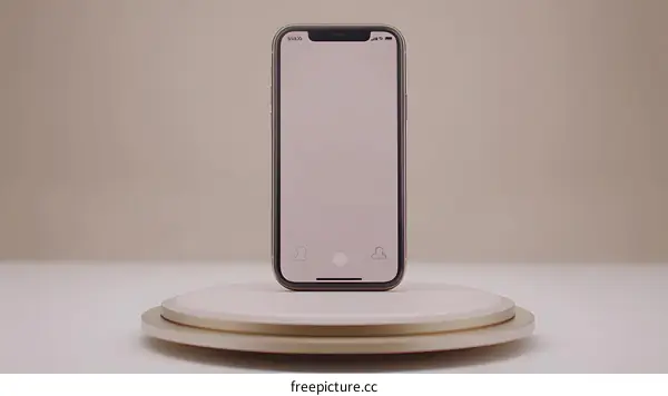 Gold Smartphone Mockup on a Circular Platform