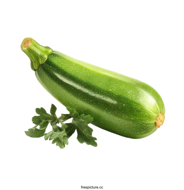 [Transparent Background PNG]Fresh Green Zucchini with Herbs