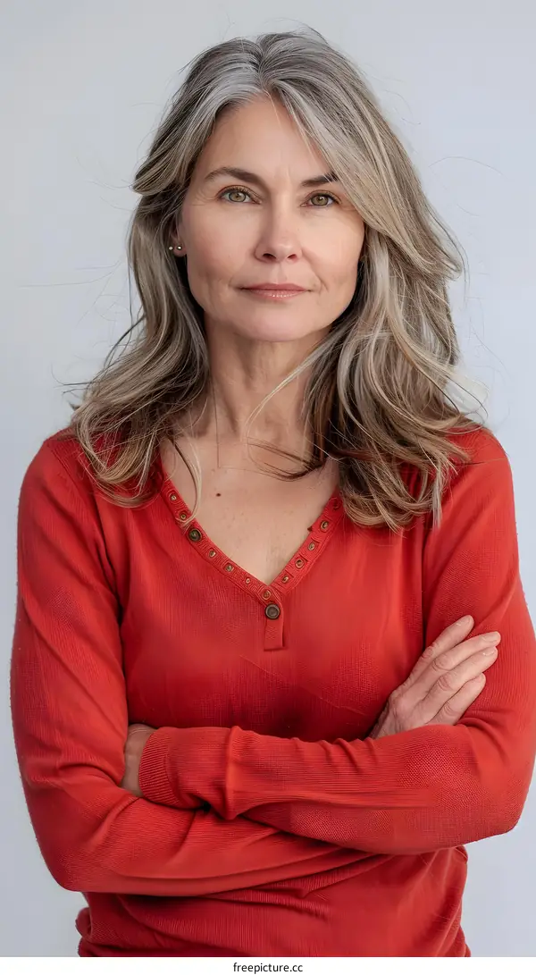 Confident Mature Woman with Arms Crossed