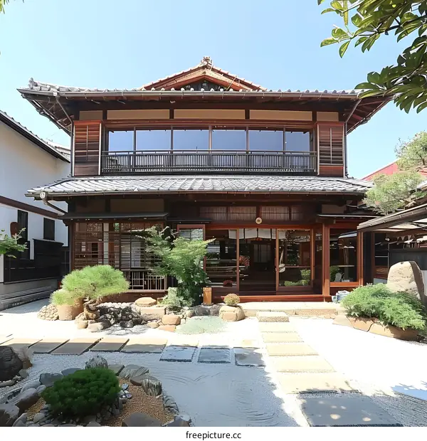 Courtyard of a traditional Japanese house