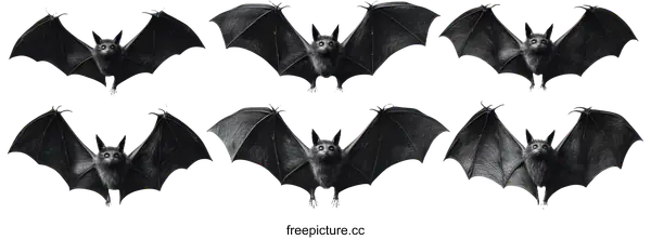 [Transparent Background PNG]Flying Bats Pattern Illustration