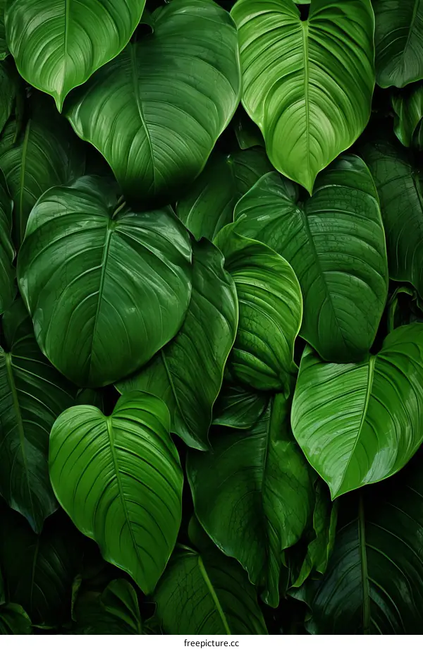 Close-up of lush green leaves