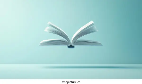 Floating Open Book on Pastel Background