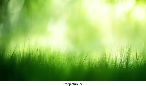 Fresh Green Grass Field Sunlight Background