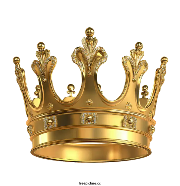 [Transparent Background PNG]Golden Royal Crown Illustration