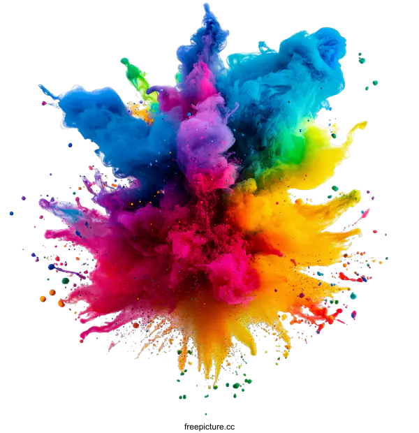 [Transparent Background PNG]Colorful Abstract Ink Explosion