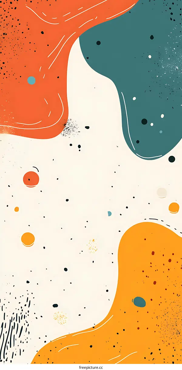 Abstract Art Background With Colorful Shapes And Dots