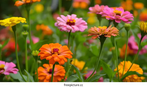 Colorful Flowers in a Garden