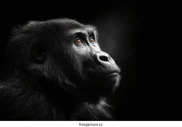 Gorilla Portrait in Black and White