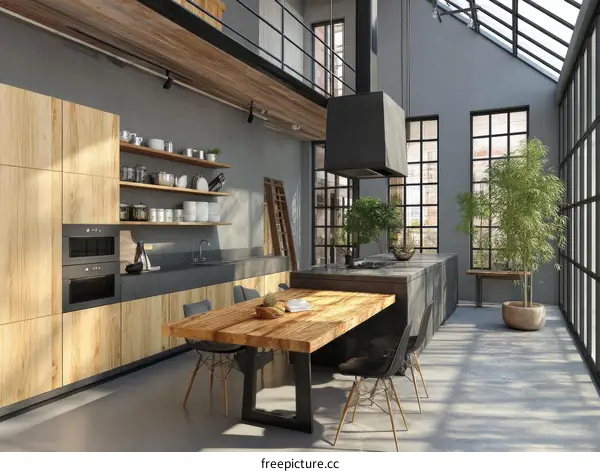 Modern Industrial Style Kitchen Interior Design