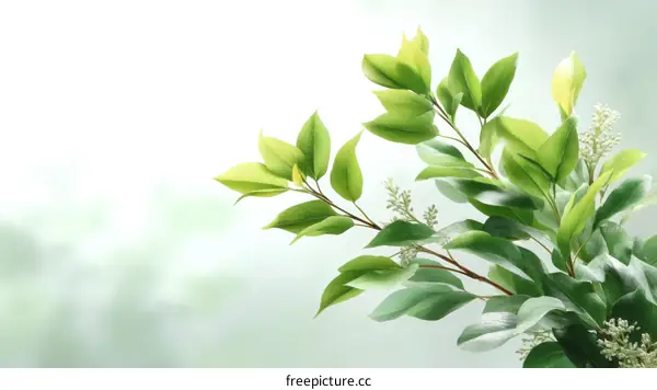 Fresh Green Leaves Spring Nature Background