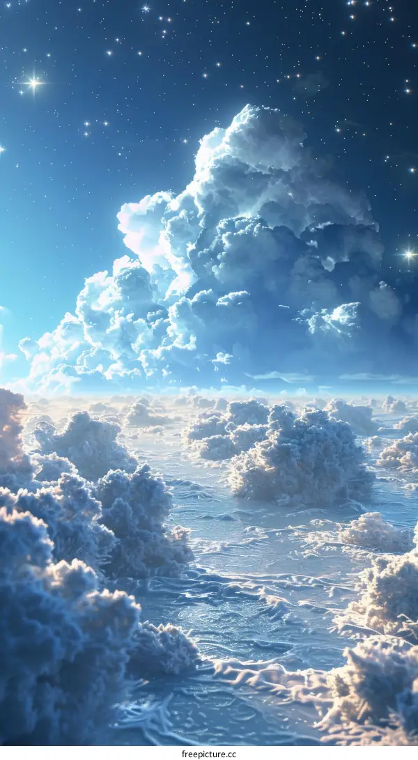 Celestial Canvas: A Spectacular Sea of Stars Above Cloud Tops