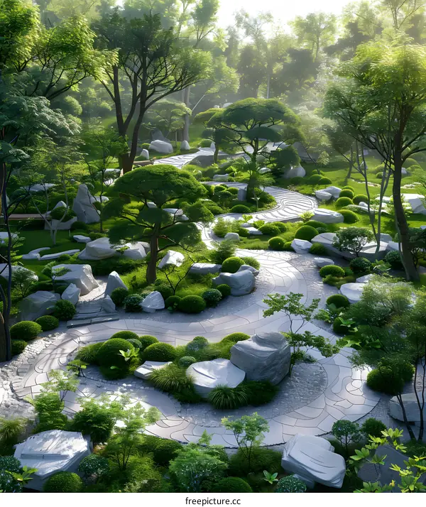 Chinese style garden landscape design renderings