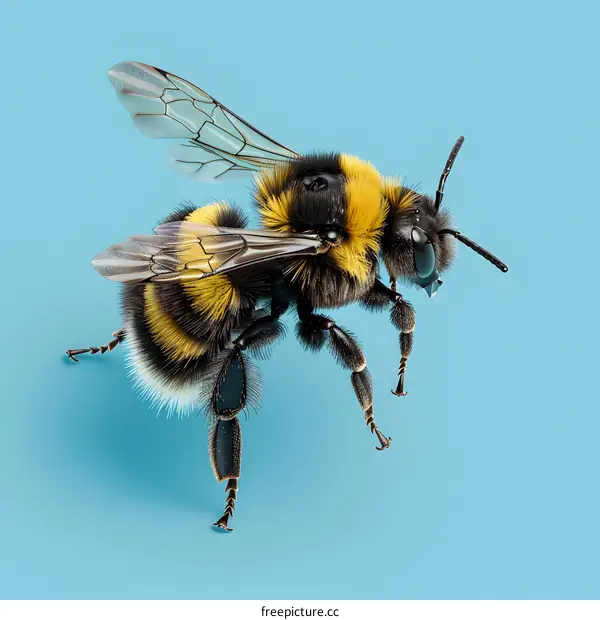 Bumblebee on a blue background