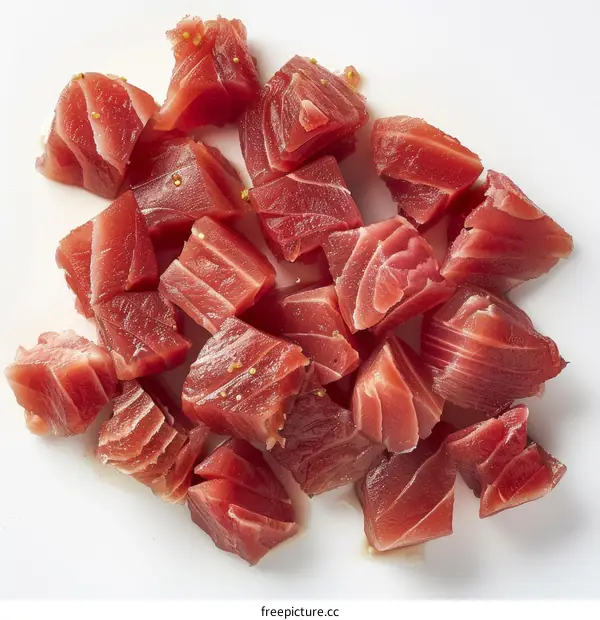diced raw tuna