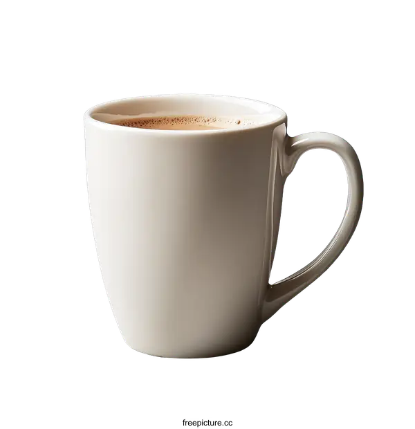 [Transparent Background PNG]A White Coffee Mug Filled with Hot Drink