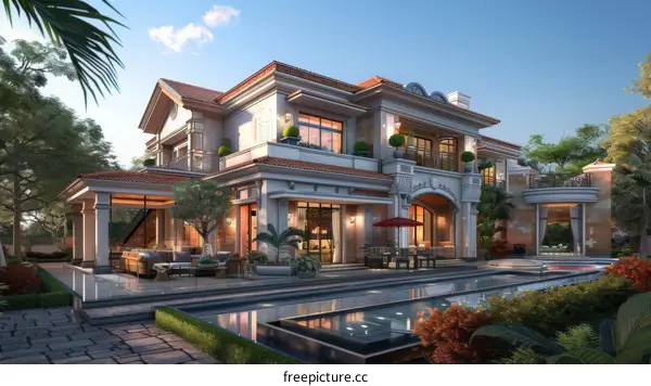 Luxury Mansion with Exquisite Garden Design