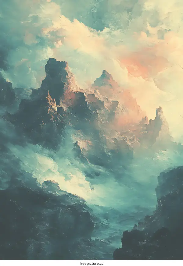 The Stormy Seascape With Cliffs