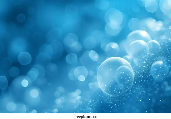 Blue abstract background with soft highlights and sparkles