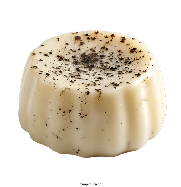 [Transparent Background PNG]Vanilla Bean Panna Cotta with Espresso Dust