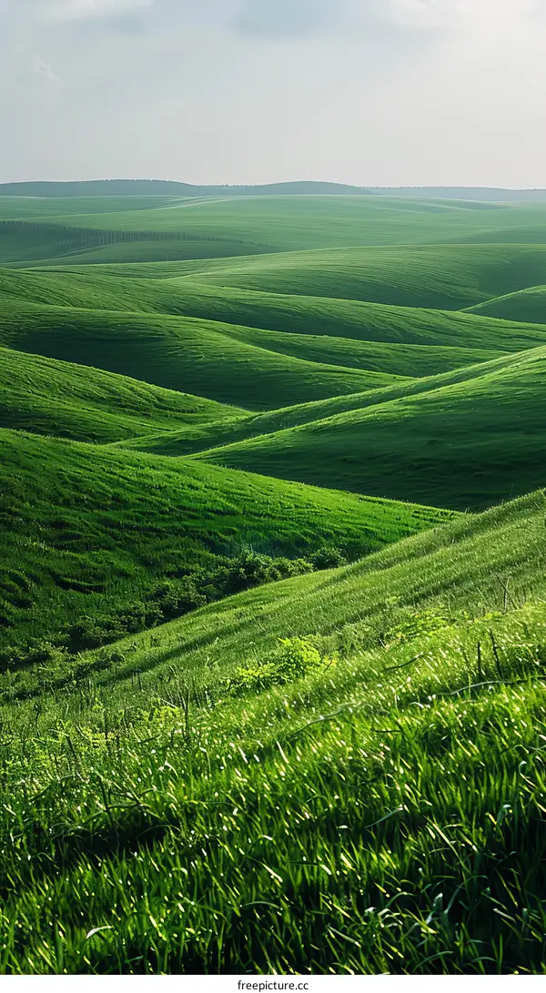 Serene Green Hills Against a Blue Sky